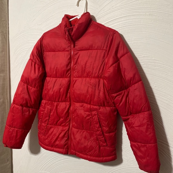 Old Navy Womens XS Red puffer bubble womens jacket winter jacket coat full zip - Picture 4 of 9